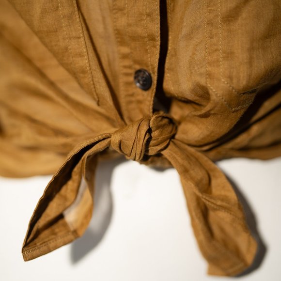 Banana Republic Ramie Utility Shirt in gold M - Picture 7 of 10